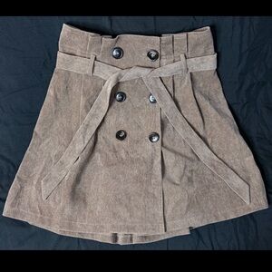 Altar’d State Corduroy Brown Double-Breasted Women's Skirt